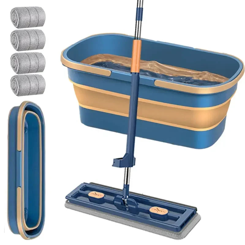 Hands-Free Floor Mop and Bucket Set for Professional Home Cleaning.