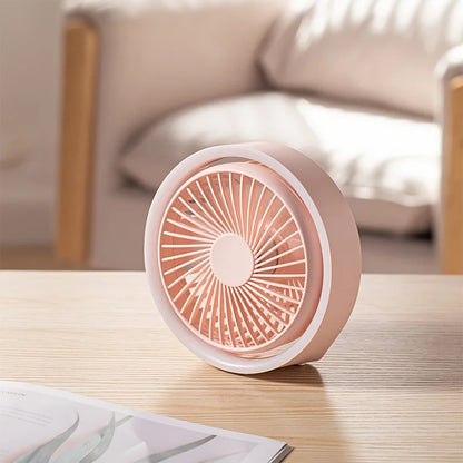 Foldable USB Rechargeable Desk Fan with LED Light – Portable and Compact for Indoor & Outdoor Use