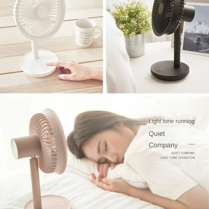 5W USB Rechargeable Desktop Fan, 3-Speed Cooling, Oscillating Table Fan for Office & Study Spaces