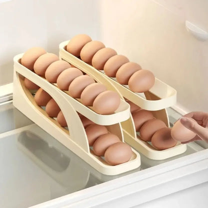 Stackable Refrigerator Egg Storage Box – Large Capacity, Anti-Fall Design with Automatic Rolling Feature for Kitchen Use