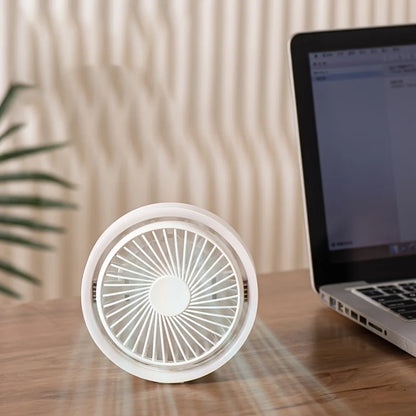 Foldable USB Rechargeable Desk Fan with LED Light – Portable and Compact for Indoor & Outdoor Use