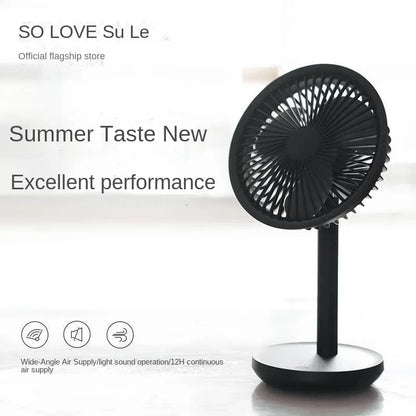 5W USB Rechargeable Desktop Fan, 3-Speed Cooling, Oscillating Table Fan for Office & Study Spaces