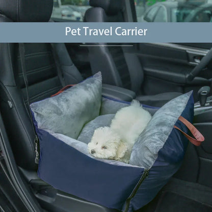 Non-Slip Dog Car Seat with Seat Belt – Central Console Booster Cushion and Carrier for Safe Pet Travel