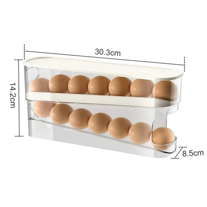 Stackable Refrigerator Egg Storage Box – Large Capacity, Anti-Fall Design with Automatic Rolling Feature for Kitchen Use