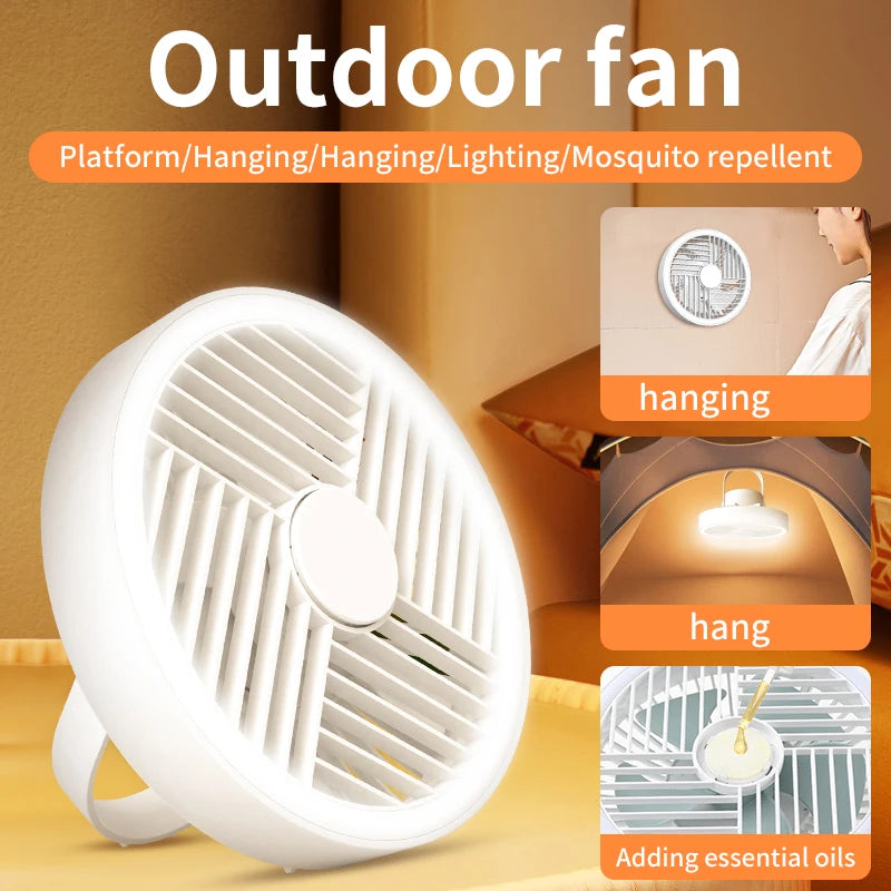 2-in-1 Three-speed Mode Fan with LED Lamp.